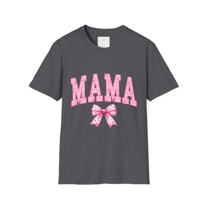 MAMA Shirt with Pink Coquette Bow  Cute Mom Shirt  Perfect Gift for Moms Perfect Gift for Mother's Day or Valentine's Day  Pink Heart Tee