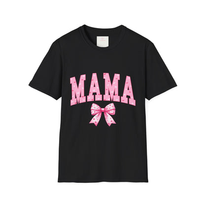 MAMA Shirt with Pink Coquette Bow  Cute Mom Shirt  Perfect Gift for Moms Perfect Gift for Mother's Day or Valentine's Day  Pink Heart Tee