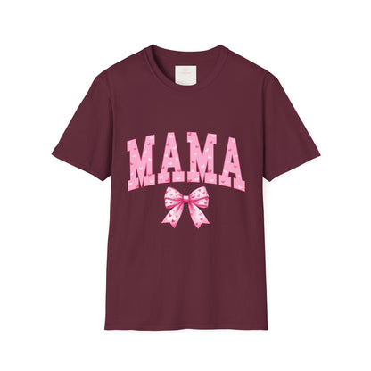 MAMA Shirt with Pink Coquette Bow  Cute Mom Shirt  Perfect Gift for Moms Perfect Gift for Mother's Day or Valentine's Day  Pink Heart Tee