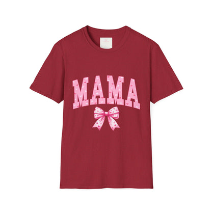 MAMA Shirt with Pink Coquette Bow  Cute Mom Shirt  Perfect Gift for Moms Perfect Gift for Mother's Day or Valentine's Day  Pink Heart Tee