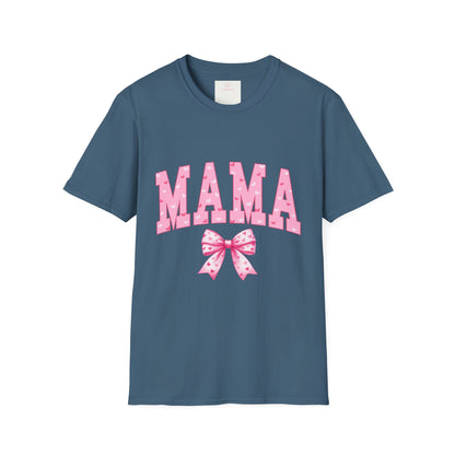 MAMA Shirt with Pink Coquette Bow  Cute Mom Shirt  Perfect Gift for Moms Perfect Gift for Mother's Day or Valentine's Day  Pink Heart Tee