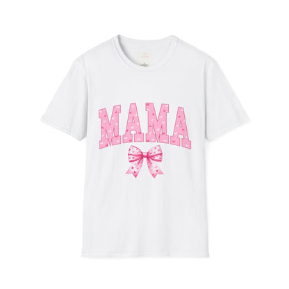 MAMA Shirt with Pink Coquette Bow  Cute Mom Shirt  Perfect Gift for Moms Perfect Gift for Mother's Day or Valentine's Day  Pink Heart Tee