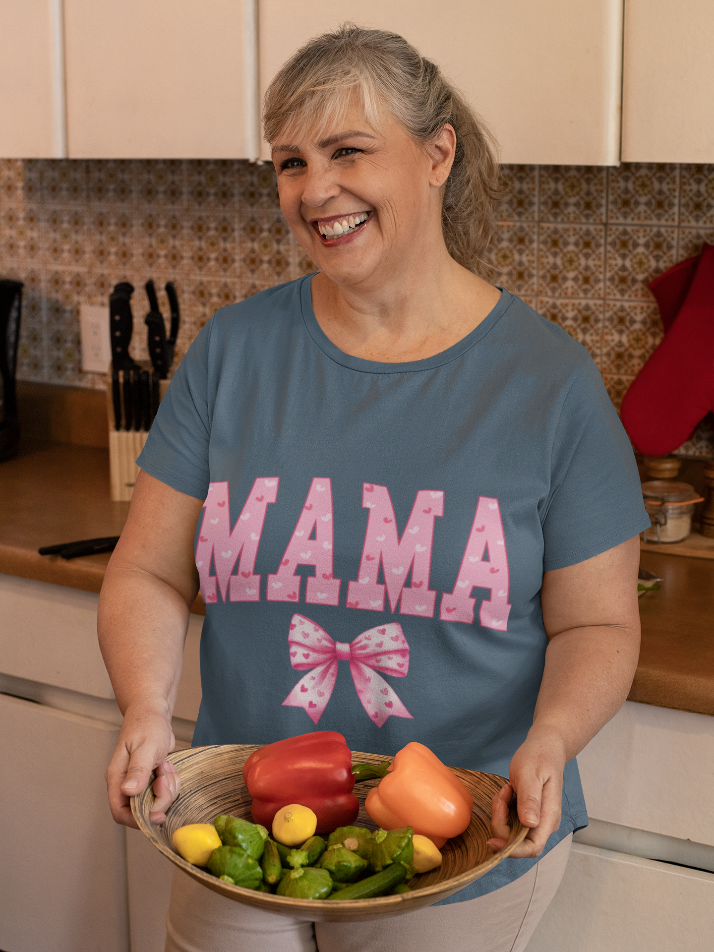 MAMA Shirt with Pink Coquette Bow  Cute Mom Shirt  Perfect Gift for Moms Perfect Gift for Mother's Day or Valentine's Day  Pink Heart Tee