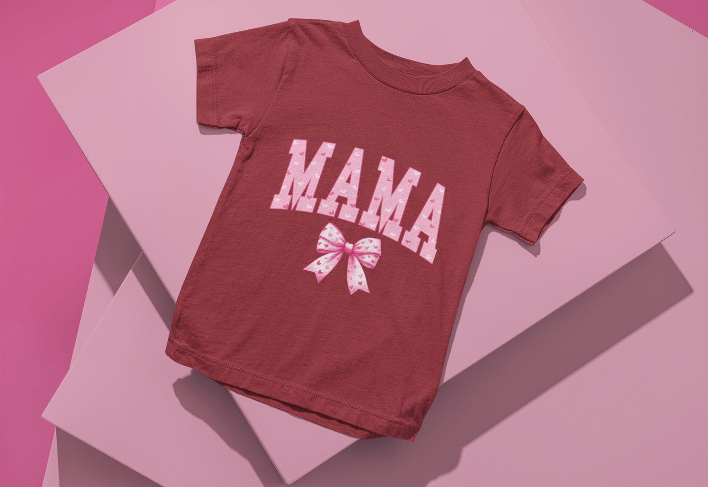 MAMA Shirt with Pink Coquette Bow  Cute Mom Shirt  Perfect Gift for Moms Perfect Gift for Mother's Day or Valentine's Day  Pink Heart Tee