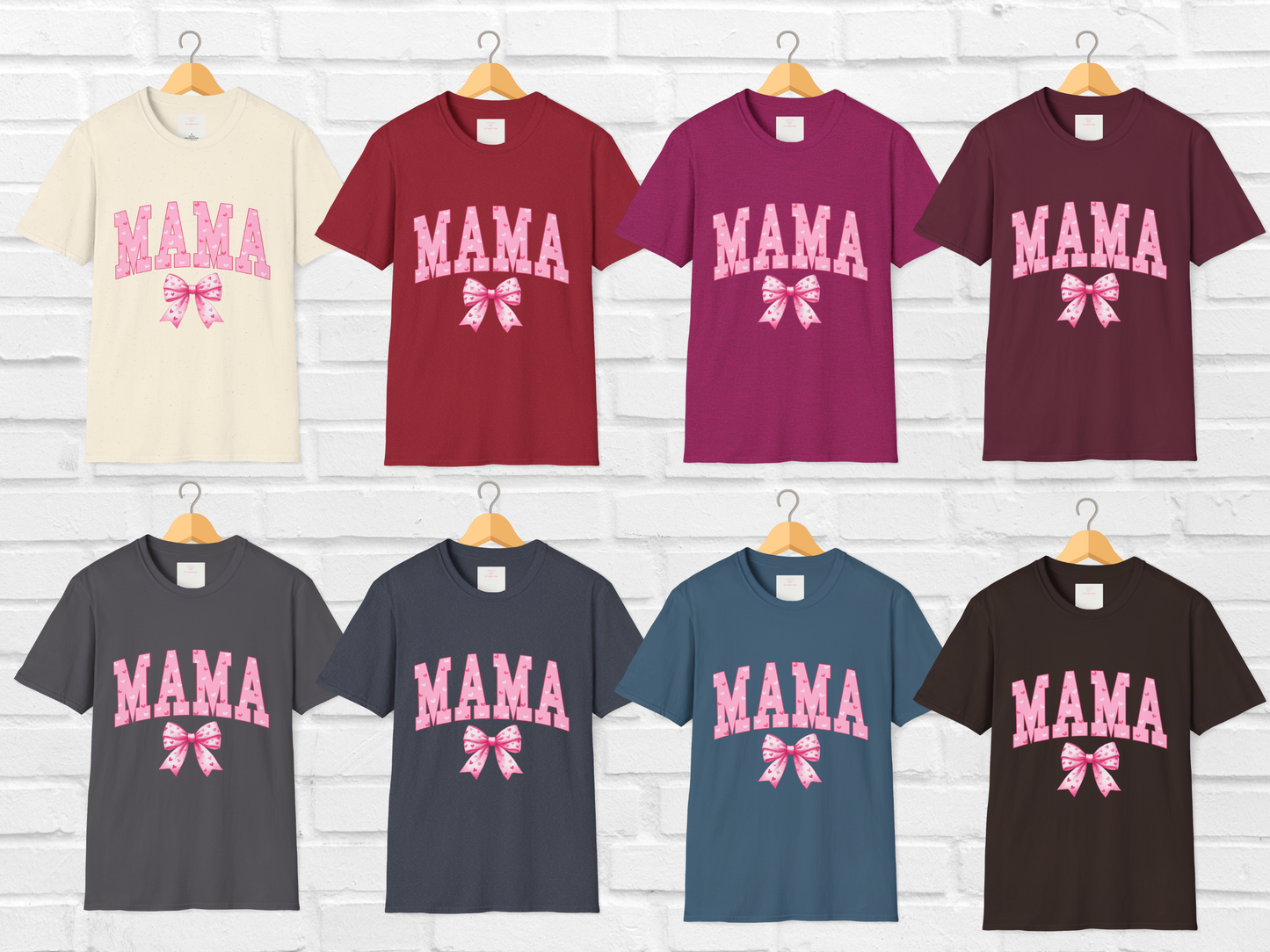 MAMA Shirt with Pink Coquette Bow  Cute Mom Shirt  Perfect Gift for Moms Perfect Gift for Mother's Day or Valentine's Day  Pink Heart Tee