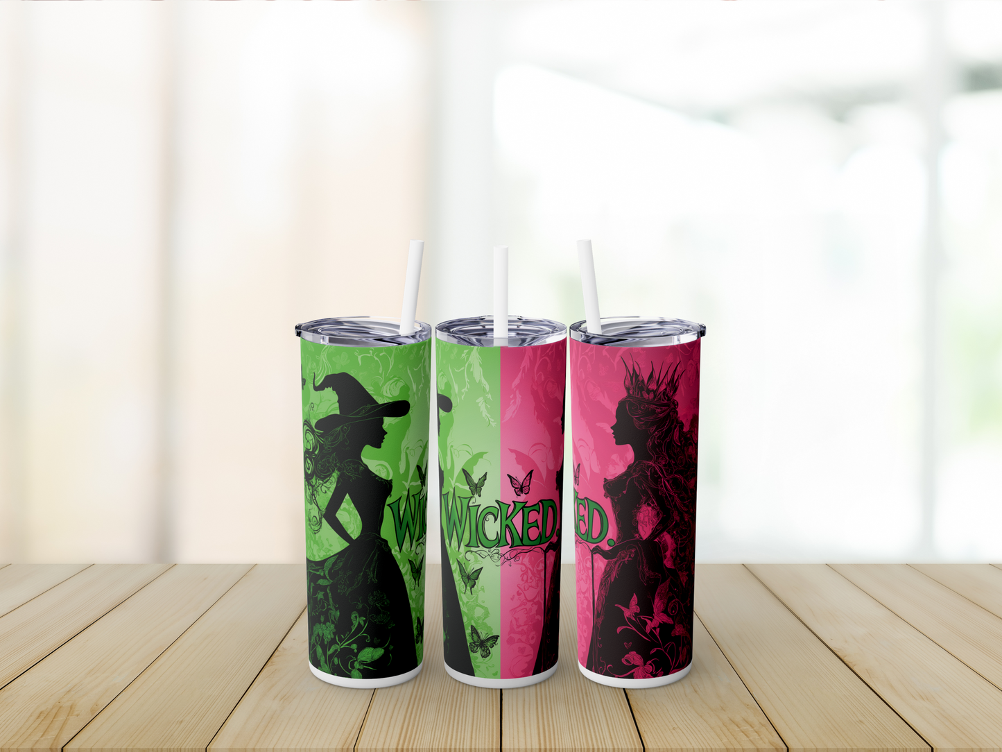 Wicked Tumbler Green and Pink Oz-Inspired Perfect for Broadway Fans Stainless Steel Cup, Perfect Gift for Fans of Wicked